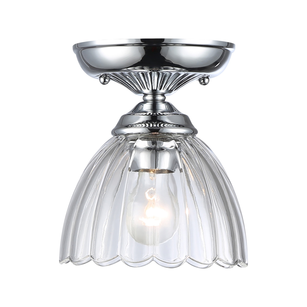Golden Lighting Audra 1-light 7in Semi-Flush Mount in Chrome